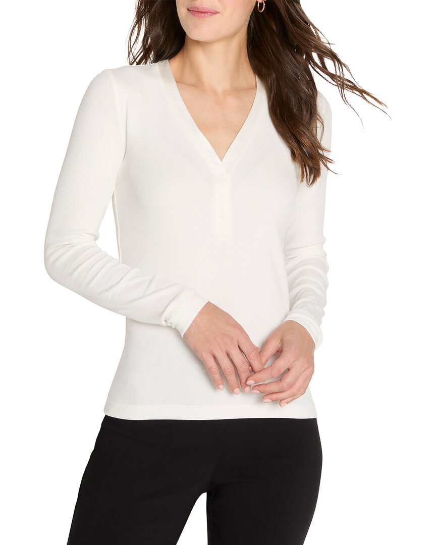 NIC & ZOE Nic & Zoe Trimmed Perfect Knit Rib V-Neck Top