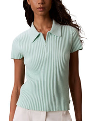 Calvin Klein Zigzag Rib Zip Polo Shirt