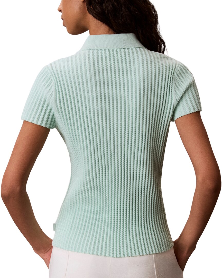 Calvin Klein Zigzag Rib Zip Polo Shirt