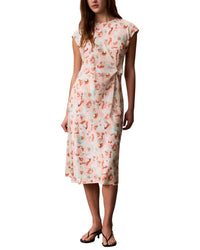 Calvin Klein Matte Satin Draped Dress