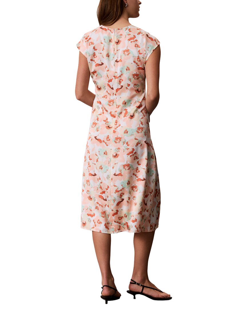 Calvin Klein Matte Satin Draped Dress