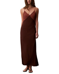 Calvin Klein Twill Maxi Slip Dress