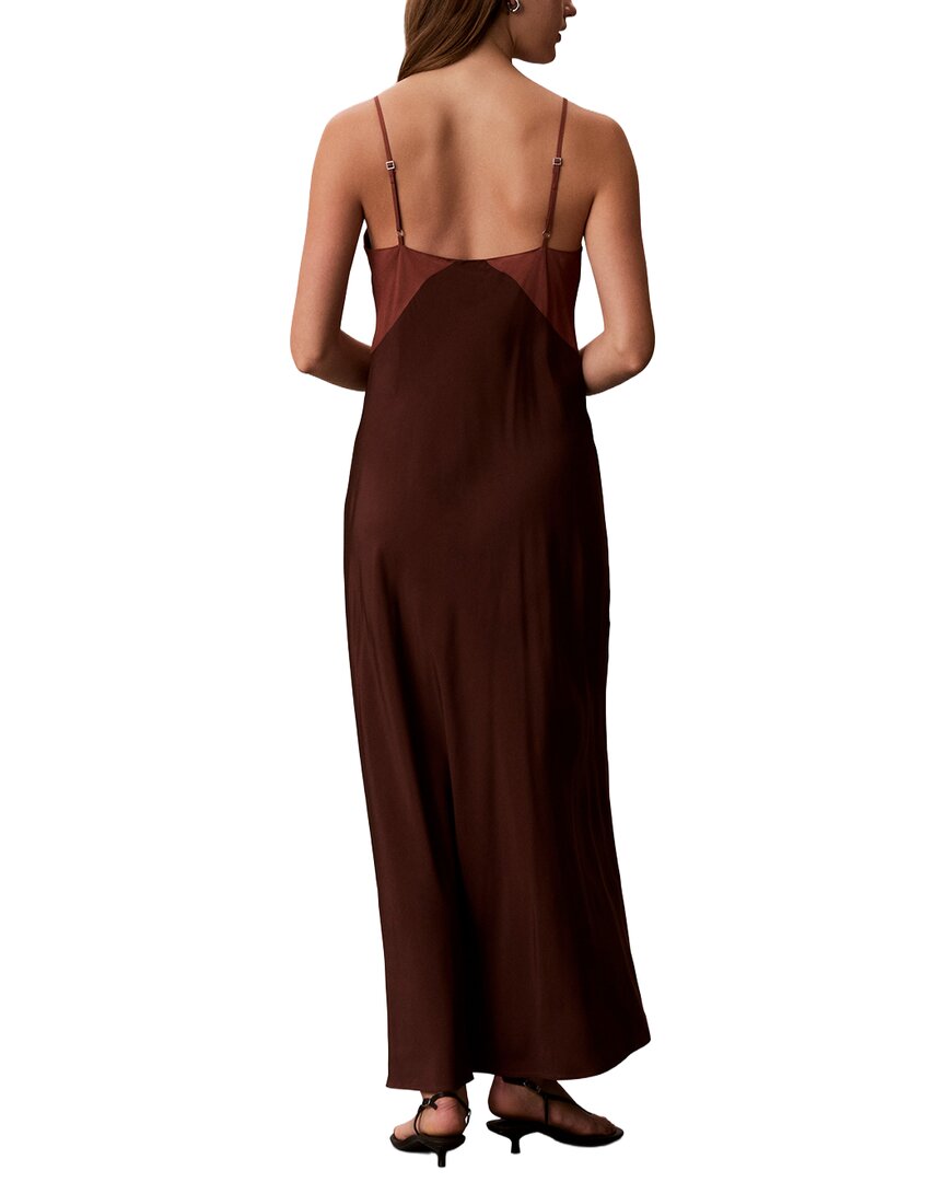 Calvin Klein Twill Maxi Slip Dress