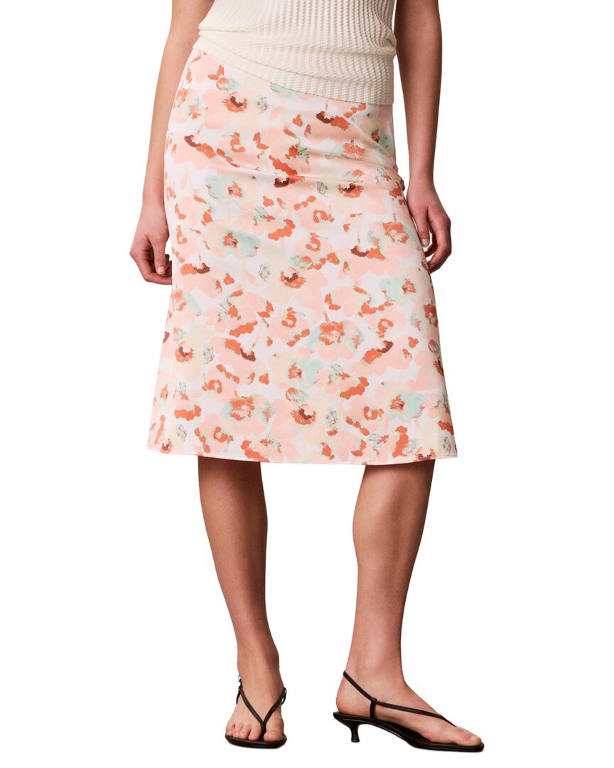 Calvin Klein Matte Satin Midi Skirt