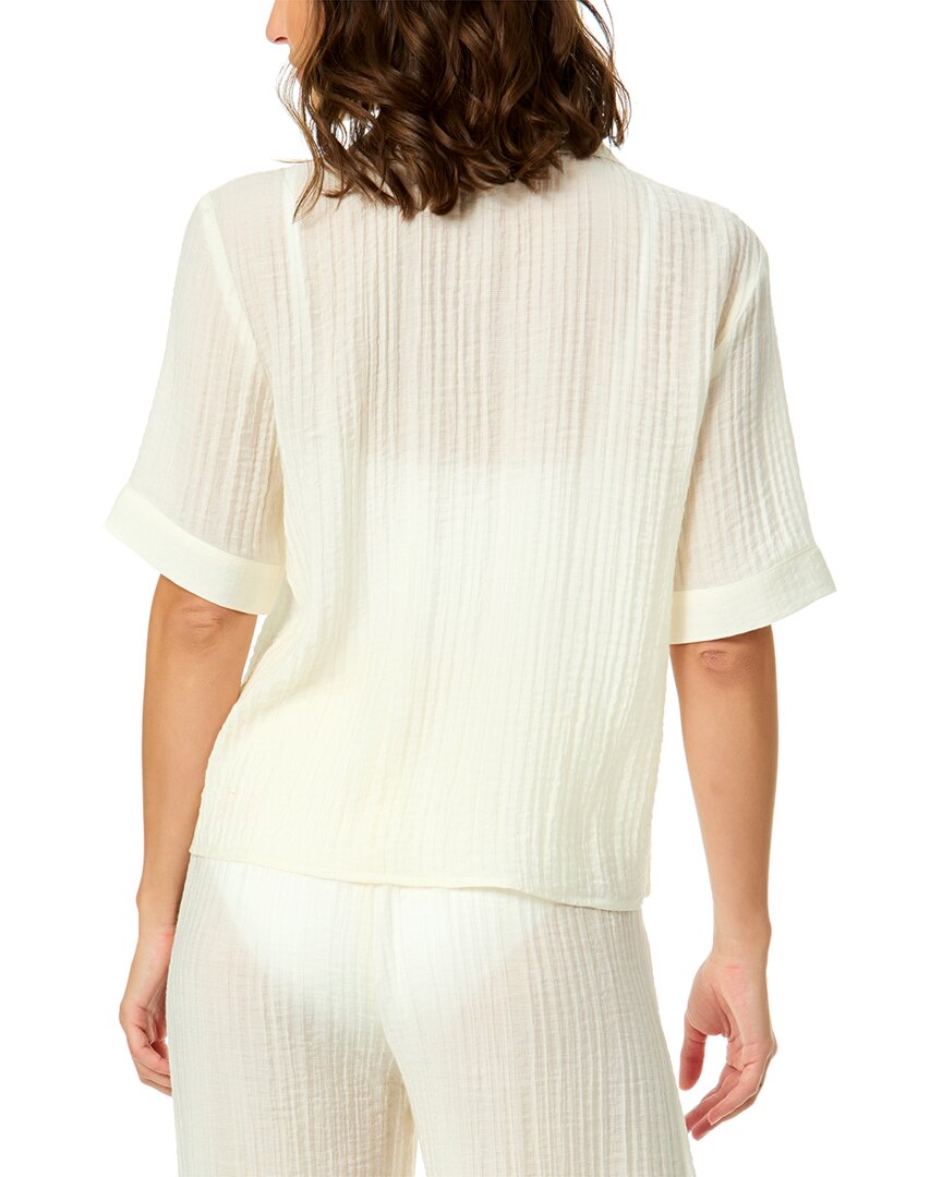 CeCe Cece Linen-Blend Tie Front Shirt