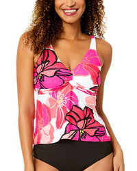 Anne Cole Anne Cole Twist Front Flounce Tankini