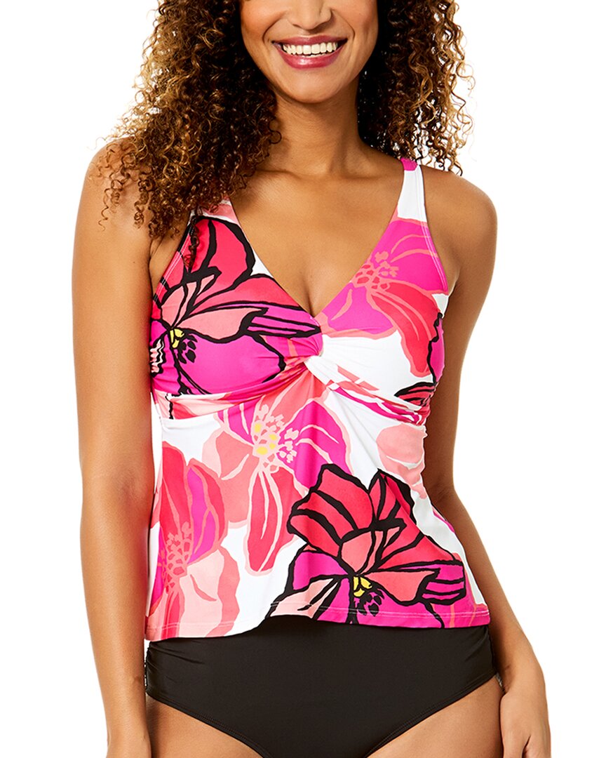 Anne Cole Anne Cole Twist Front Flounce Tankini