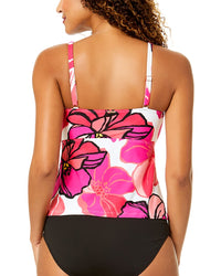 Anne Cole Anne Cole Twist Front Flounce Tankini