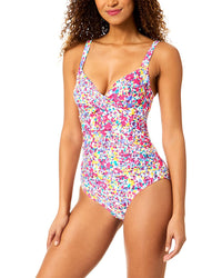 Anne Cole Anne Cole Drape Front Underwire One-Piece
