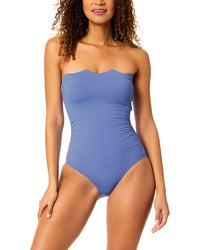 Anne Cole Anne Cole Scallop Neck Bandeau One-Piece