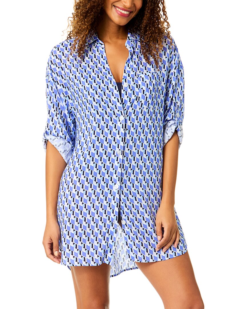 Anne Cole Anne Cole Mid Length Shirttail Button Down