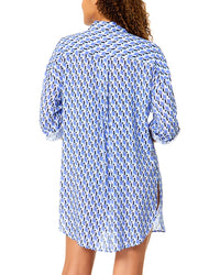 Anne Cole Anne Cole Mid Length Shirttail Button Down
