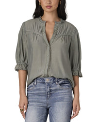 WIT & WISDOM Wit & Wisdom Eyelet Woven Top