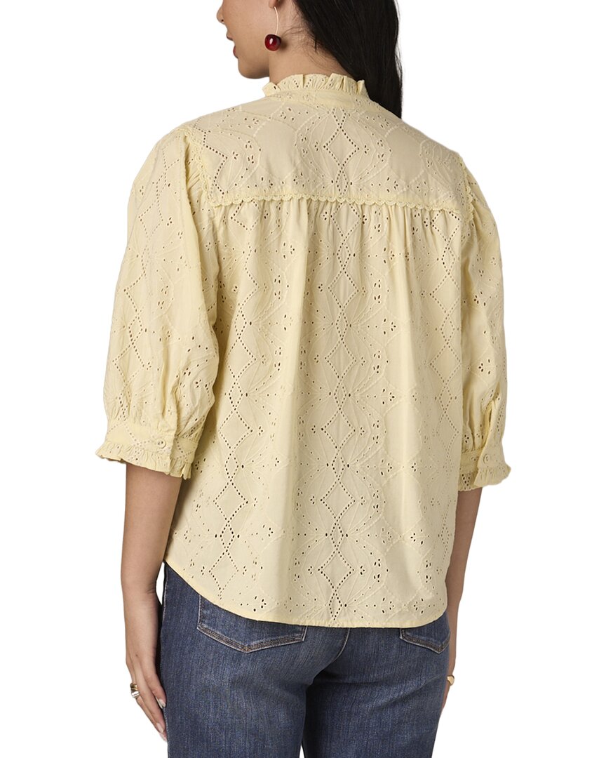 WIT & WISDOM Wit & Wisdom Ruffle Woven Button Down Top