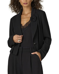 WIT & WISDOM Wit & Wisdom Crop Single Button Blazer