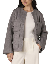 WIT & WISDOM Wit & Wisdom Shoulder Dot Wool-Blend Coat