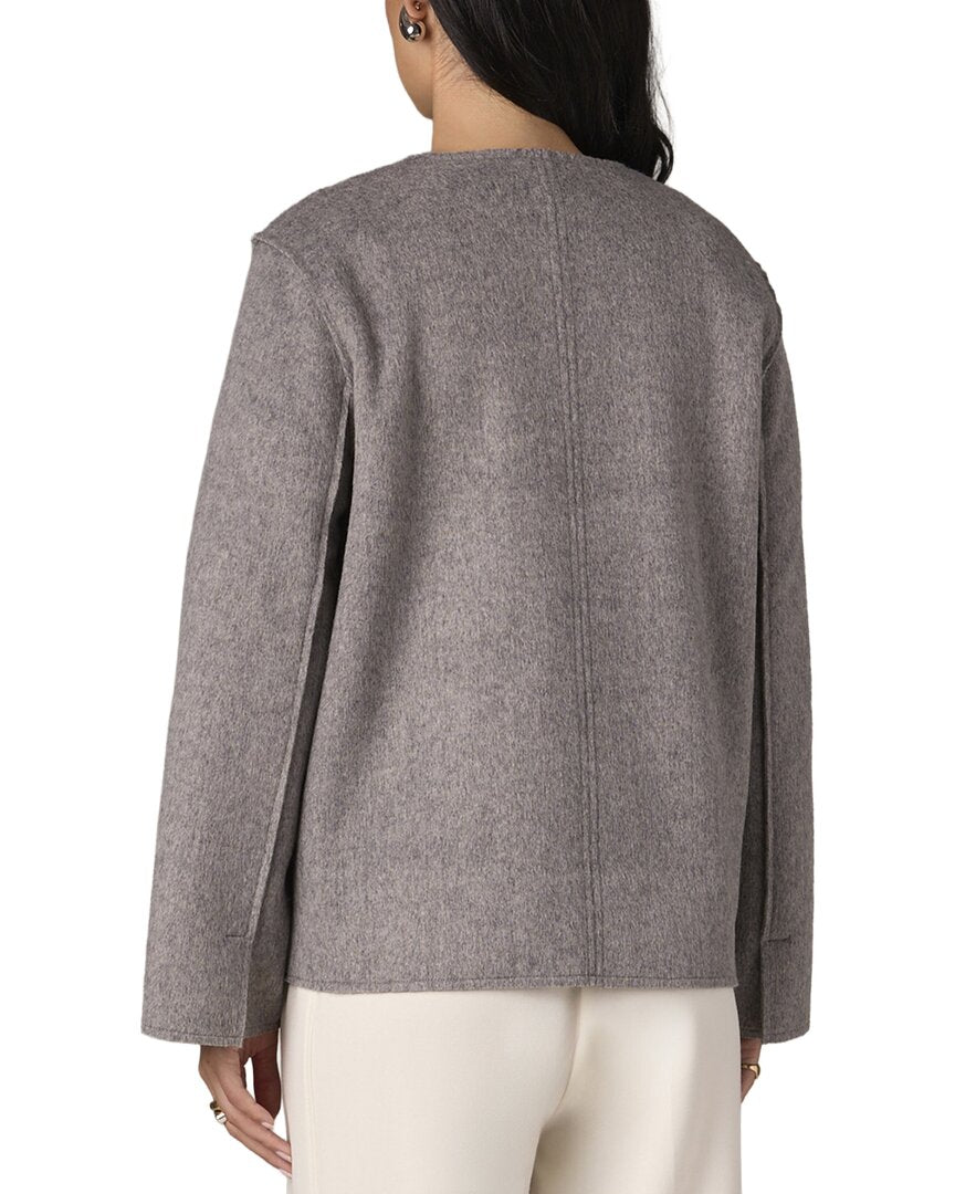 WIT & WISDOM Wit & Wisdom Shoulder Dot Wool-Blend Coat