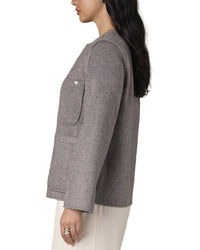 WIT & WISDOM Wit & Wisdom Shoulder Dot Wool-Blend Coat