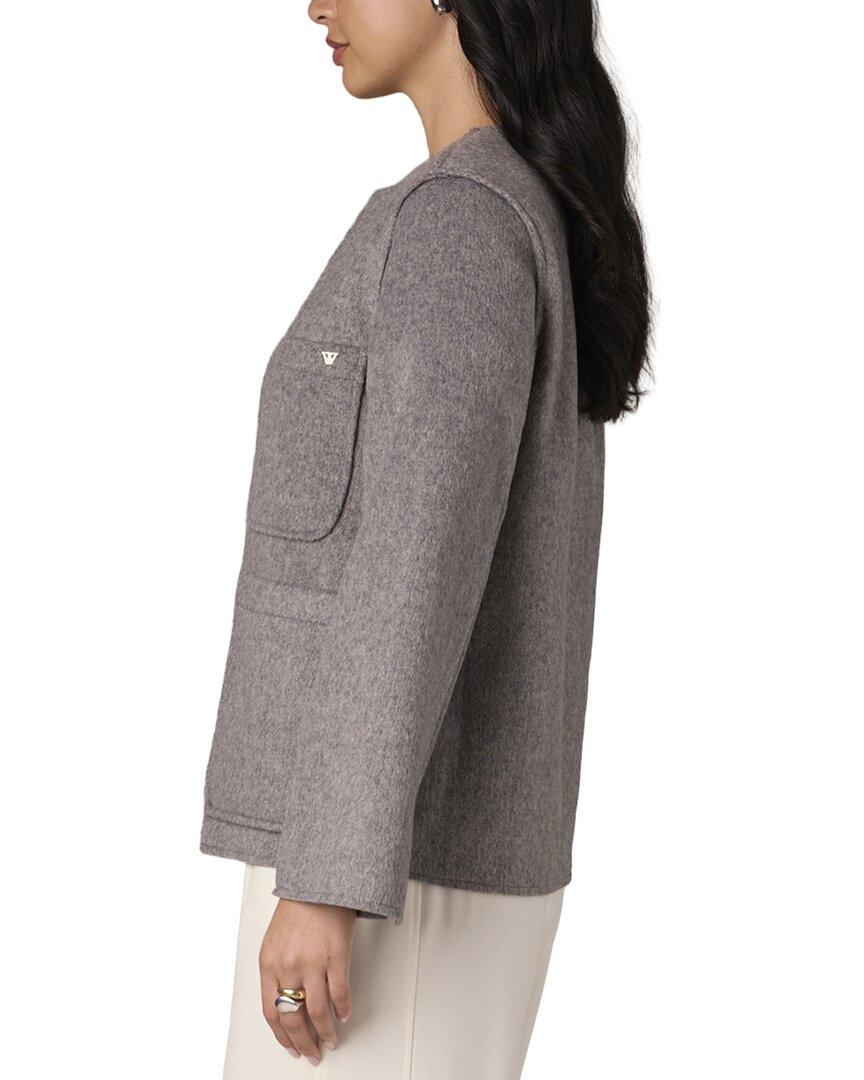 WIT & WISDOM Wit & Wisdom Shoulder Dot Wool-Blend Coat