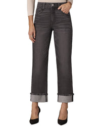 WIT & WISDOM Wit & Wisdom Fray Cuff Boyfriend Jean