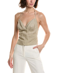 NIA Nia Emma Linen-Blend Halter Top