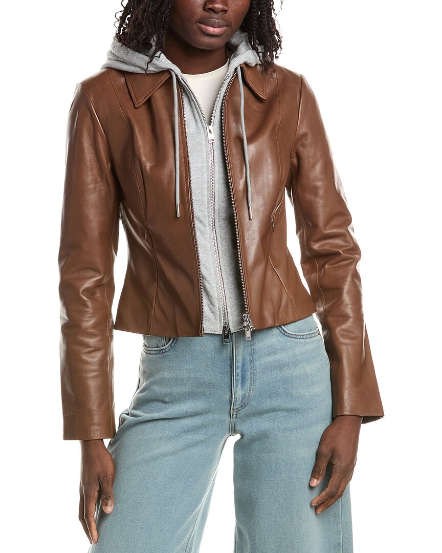 LAMARQUE Lamarque Removable Bib Leather Jacket