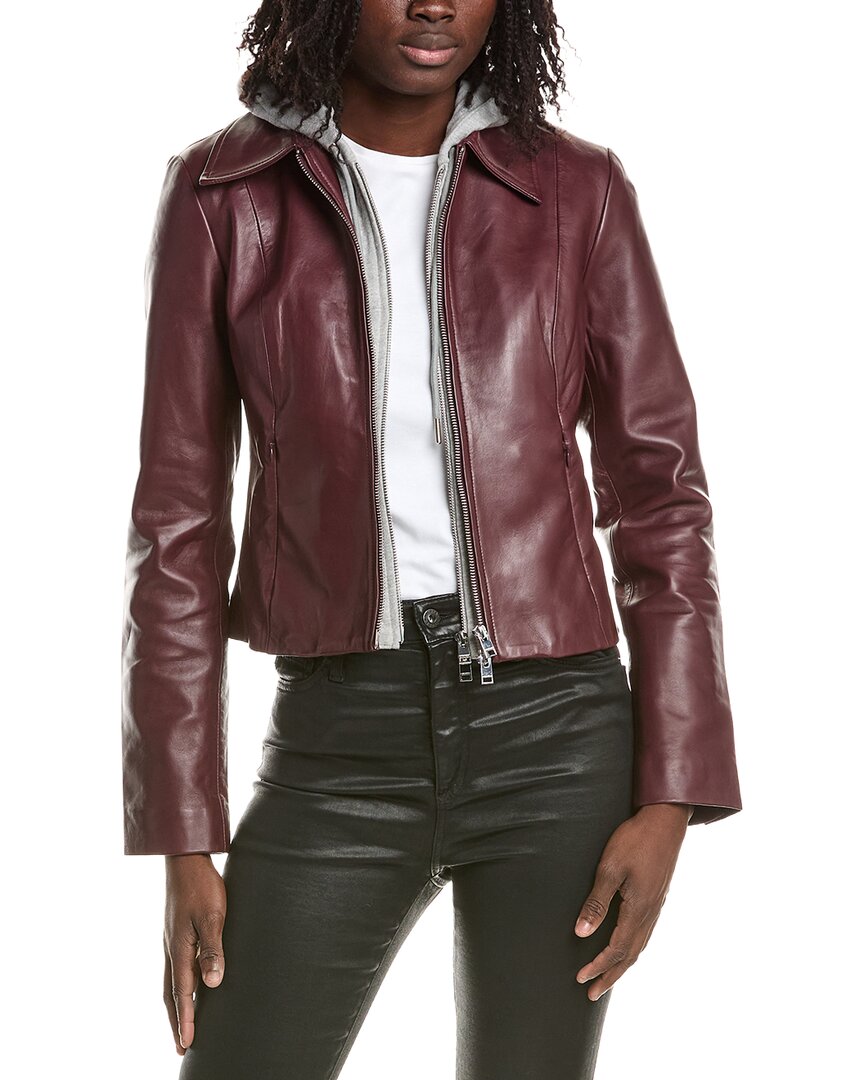 LAMARQUE Lamarque Removable Bib Leather Jacket