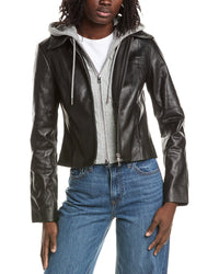 LAMARQUE Lamarque Removable Bib Leather Jacket