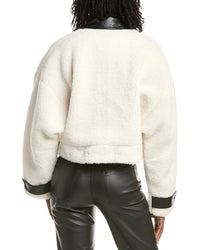 LAMARQUE Lamarque Sherpa Leather-Trim Jacket