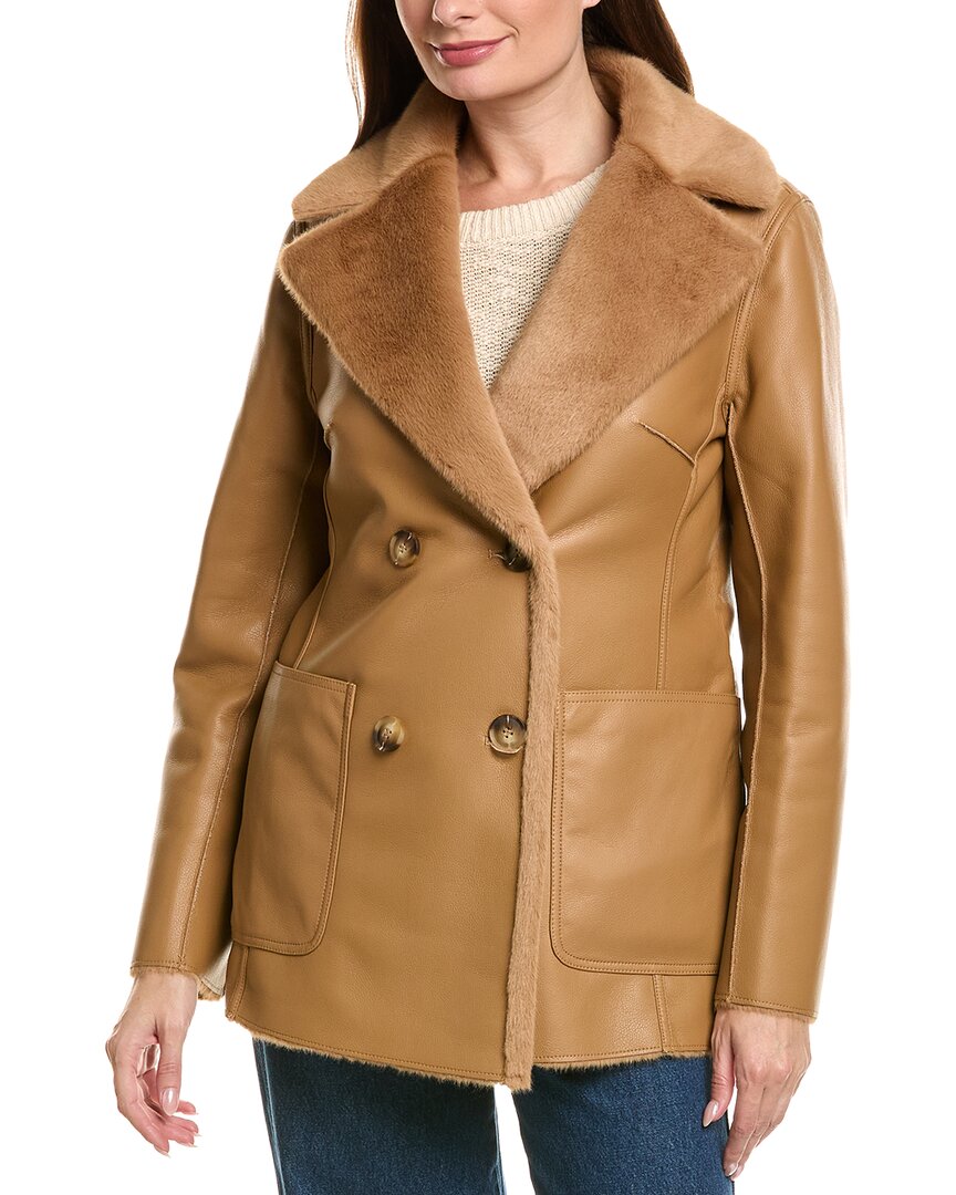 LAMARQUE Lamarque Faux Shearling Reversible Coat