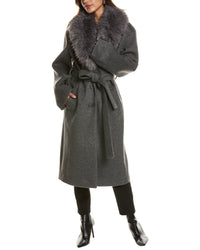 Lamarque Faux Fur Collar Coat