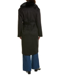LAMARQUE Lamarque Faux Fur Collar Coat