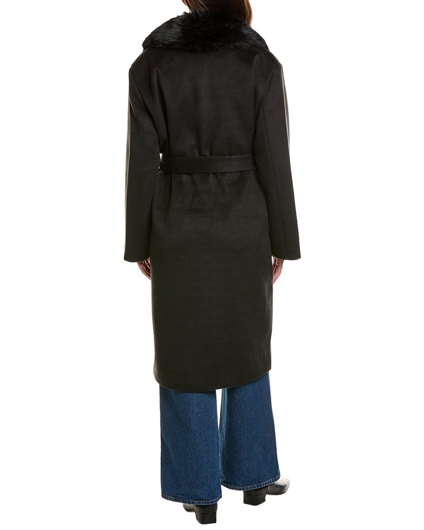 LAMARQUE Lamarque Faux Fur Collar Coat