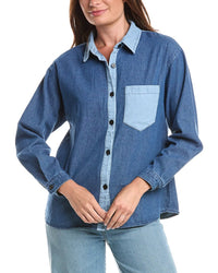 ANNA KAY Anna Kay Ellena Denim Cashmere-Blend Chemise