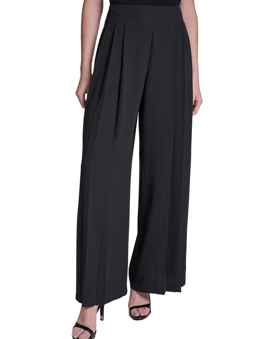 Halston Wide Leg Pleated Pant