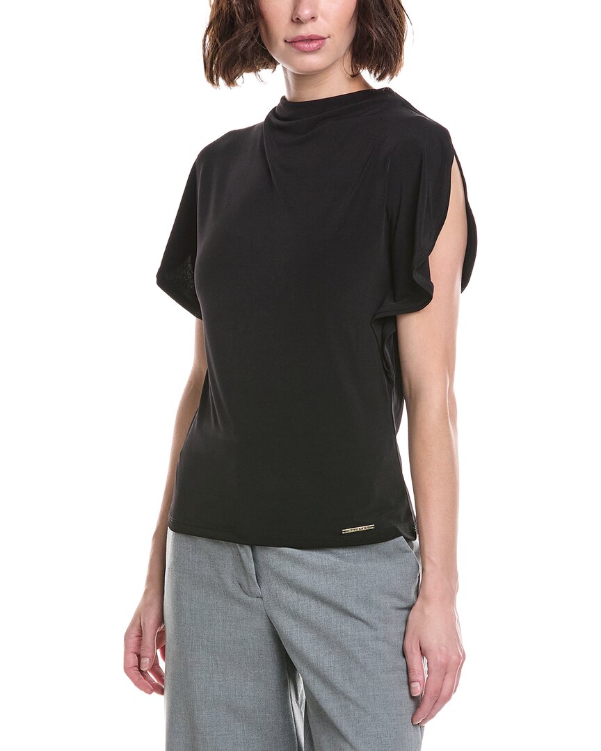 Halston Halston Mock Neck Butterfly Sleeve Top