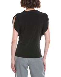 Halston Halston Mock Neck Butterfly Sleeve Top