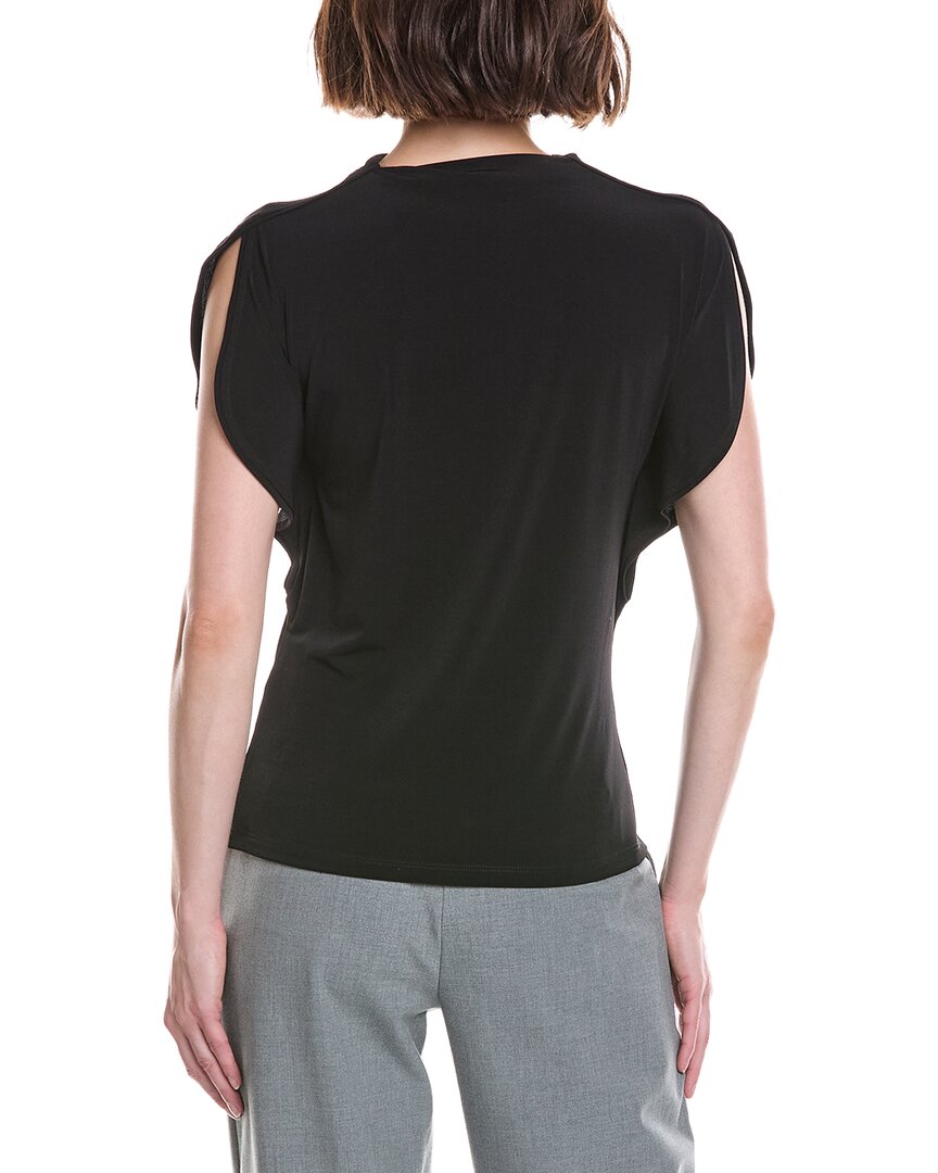Halston Halston Mock Neck Butterfly Sleeve Top