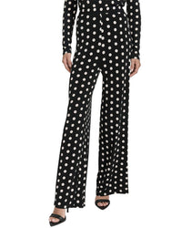 Halston Halston Polka Dot Wide Leg Pant