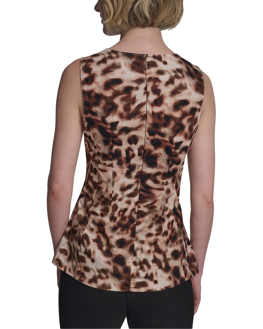 Halston Halston Sleeveless Leopard Print Top