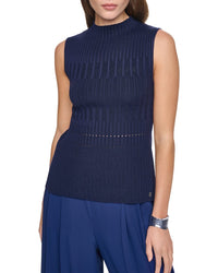 Halston Halston Sleeveless Mock Neck Sweater