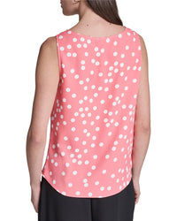 Halston Halston Polka Dot Cowl Neck Top