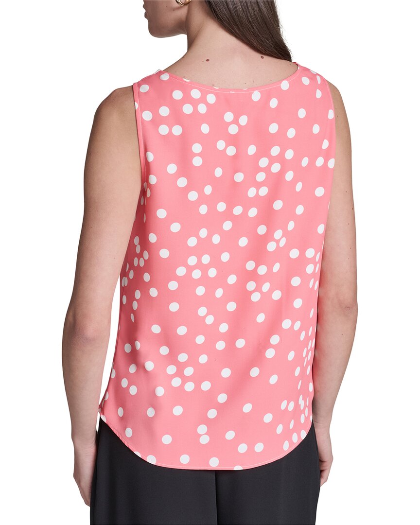 Halston Halston Polka Dot Cowl Neck Top