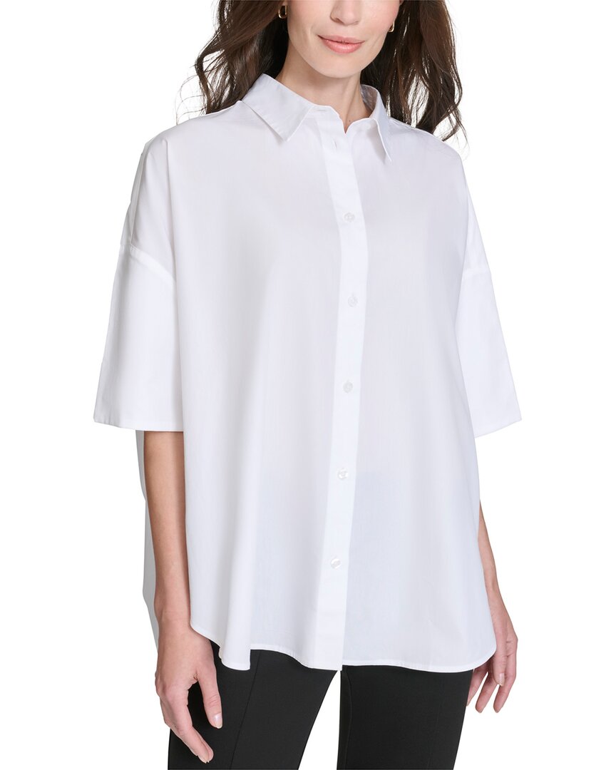 Halston Halston Short Sleeve Button Down Blouse