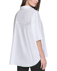 Halston Halston Short Sleeve Button Down Blouse