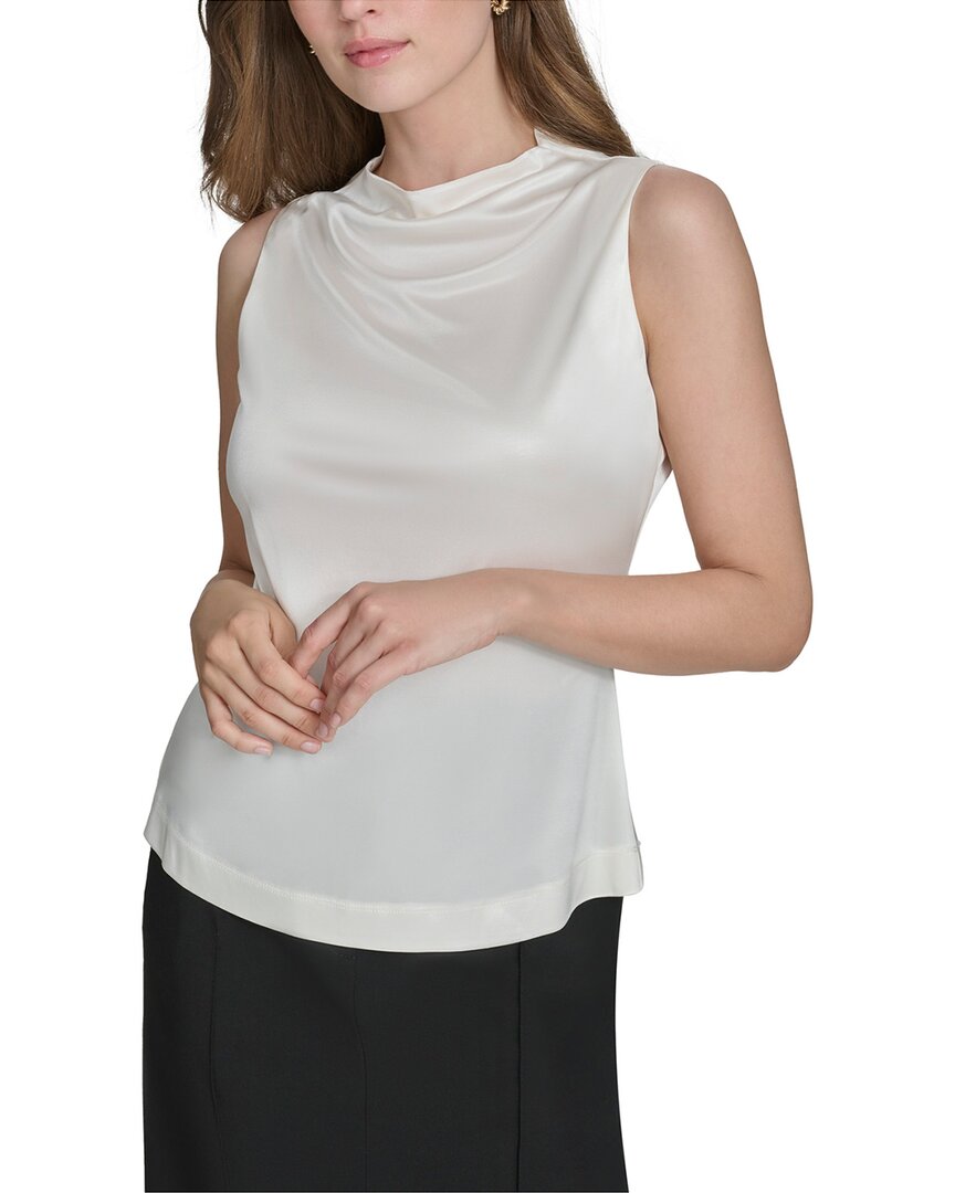 Halston Sleeveless Mock Neck Jersey Top