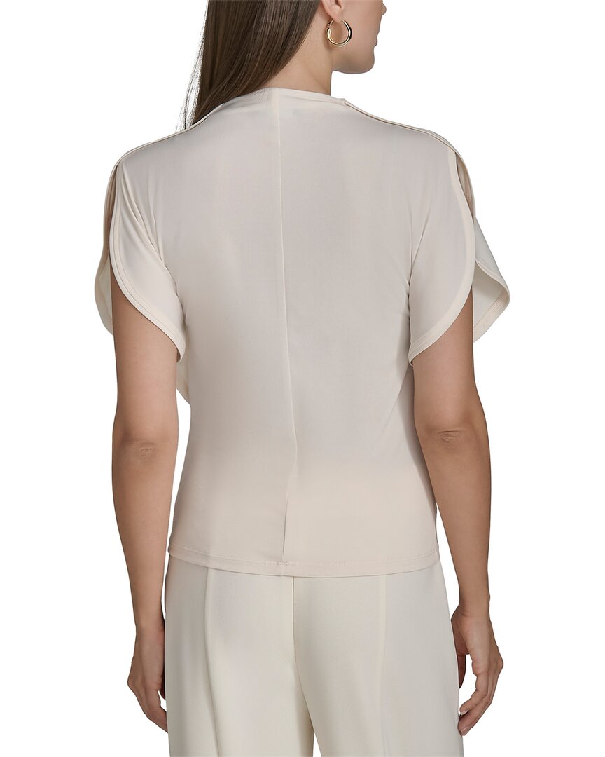 Halston Mock Neck Butterfly Sleeve Top