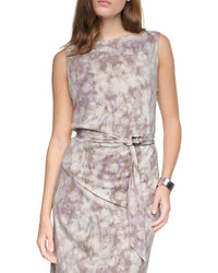 Halston Halston Printed Belted Tank Top