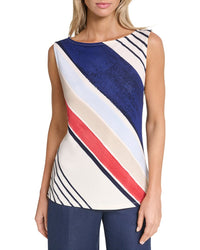 Halston Halston Stripped Tank Top