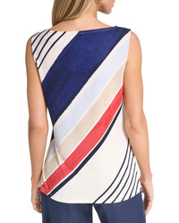 Halston Halston Stripped Tank Top